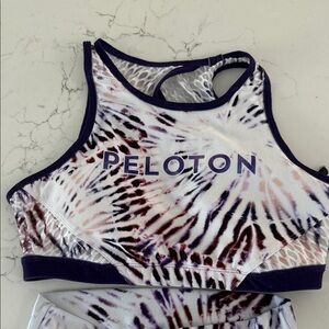 SET—-Peloton Women's Purple Tie-Dye Sports Bra and capri set